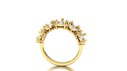 CVD Diamond Five-Cluster Marquise Design Ring