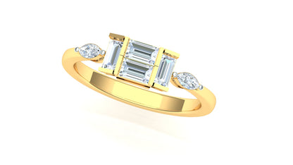 Two-Tone Six-Stone Baguette & Princess Cut Diamond Ring