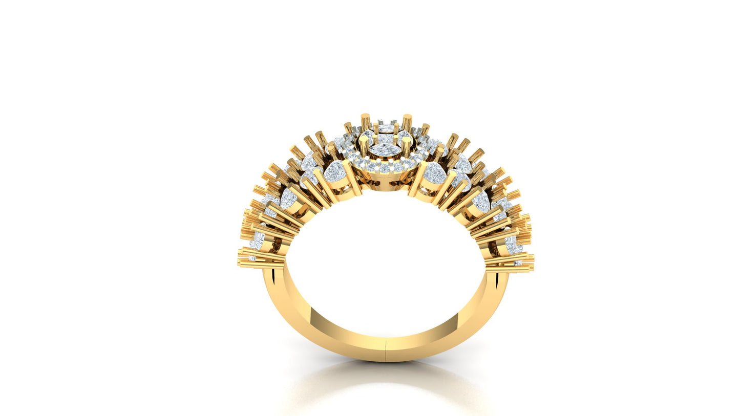 CVD Diamond Tiered Marquise Cluster Ring