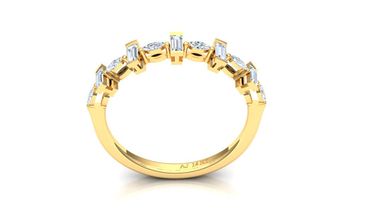 Two-Tone Starburst Petite Diamond Cluster Ring