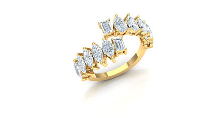 Marquise–Baguette Alternating CVD Diamond Band Ring