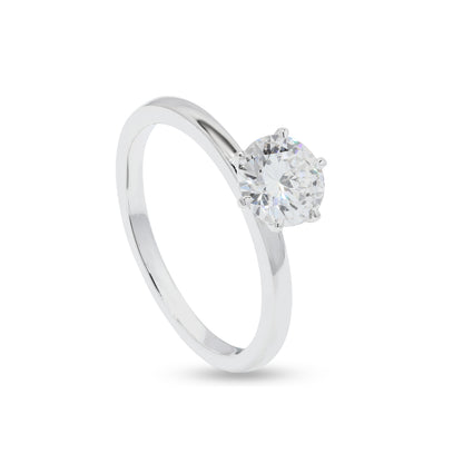 2 Ct Solitaire Lab Grown Diamond Ring 14k Yellow Gold