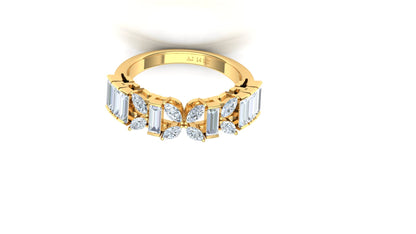 Two-Tone High Carat Baguette Diamond Tiered Ring