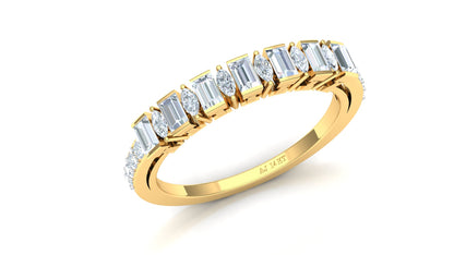 Two-Tone Channel Set Baguette Diamond Band Ring