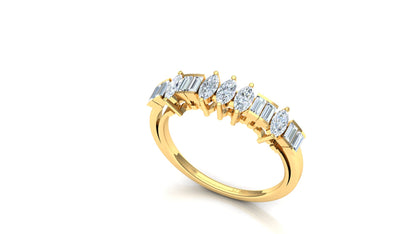 Two-Tone Marquise & Baguette Cluster Ring
