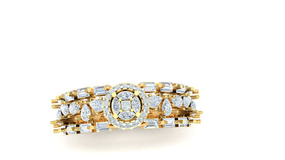 CVD Diamond Wide Floral Cluster Dome Ring