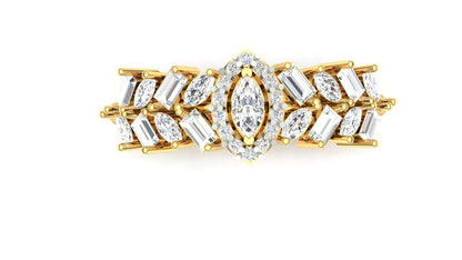 CVD Diamond Five-Stone Cluster Band Ring - ST-2456 (A)