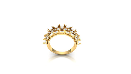 CVD Diamond Wide Tiered Starburst Cluster Ring