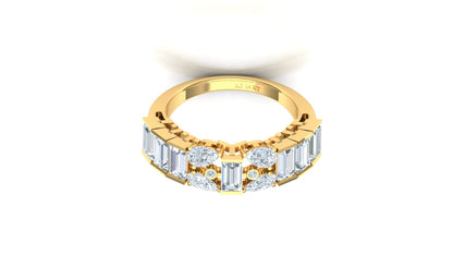 Two-Tone Wide Band Invisible-Set Diamond Ring