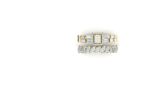 CVD Diamond Wide Tiered Bar Cluster Ring