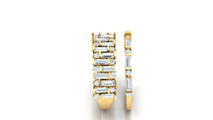 CVD Diamond Channel-Set Multi-Row Band Ring