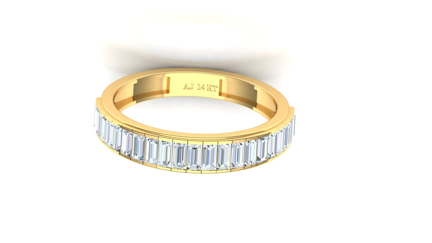 Two-Tone Horizontal Baguette Diamond Full Eternity Band