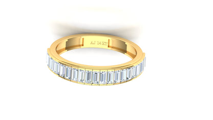 Two-Tone Horizontal Baguette Diamond Full Eternity Band