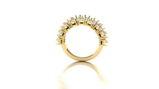 CVD Diamond Wide Two-Row Split Band Ring