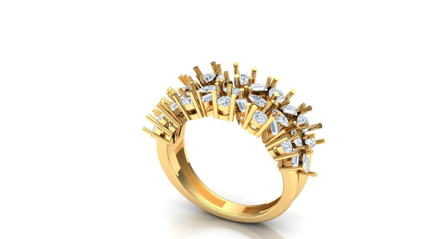 CVD Diamond Floral Burst Cluster Ring