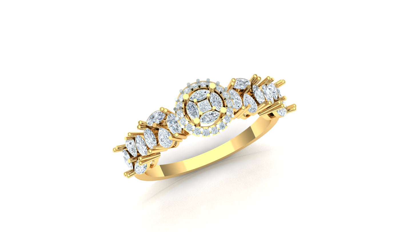 CVD Diamond Five-Stone Look Bar Cluster Ring