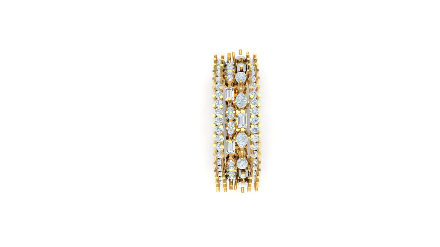 CVD Diamond Wide Channel Bar Statement Ring