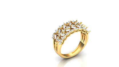 CVD Diamond Wide Floral Wrap Cluster Ring