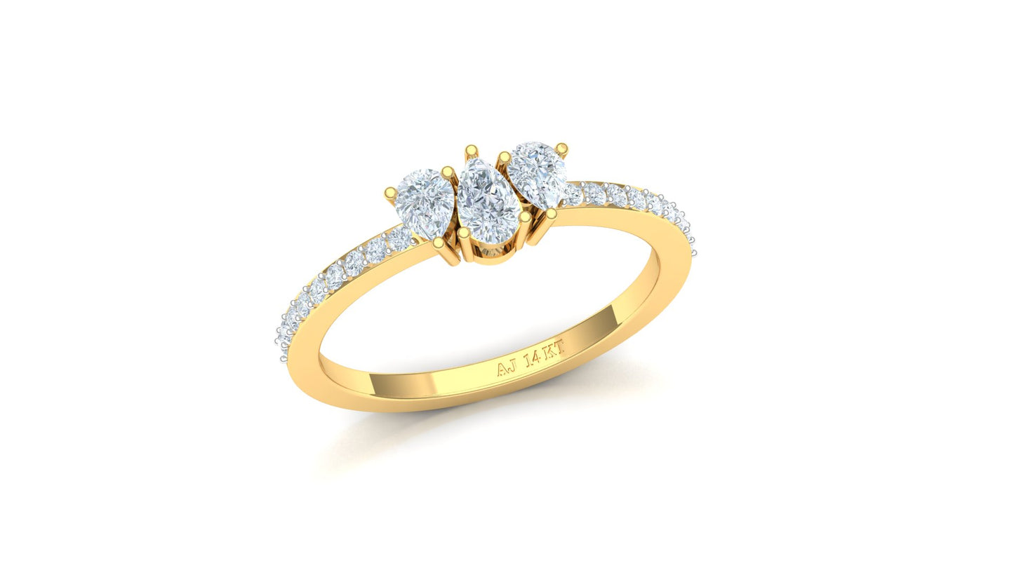 Two-Tone Marquise Diamond Cluster Ring