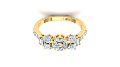 Two-Tone Multi-Baguette Diamond Cluster Ring