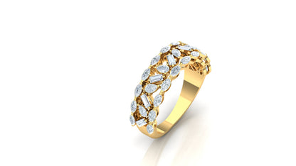 CVD Diamond Wide Channel Bar Cluster Ring
