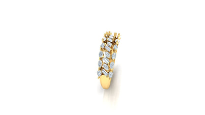 CVD Diamond Horizontal Marquise Cluster Band Ring