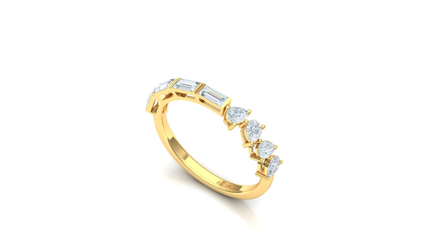 Two-Tone Marquise Diamond Star Cluster Ring