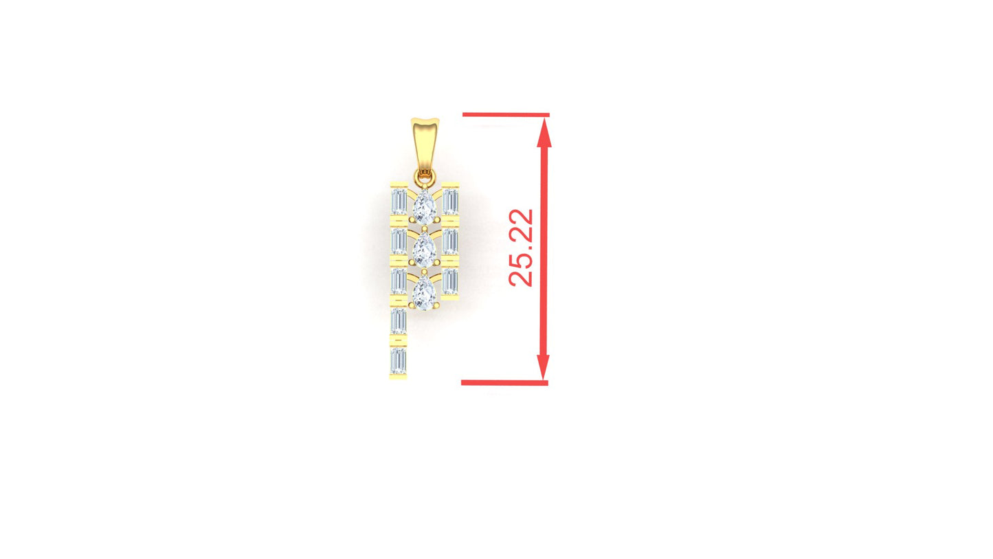 Elegant Cascading Square CVD Diamond Pendant