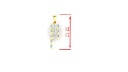 Elegant Cascading Square CVD Diamond Pendant