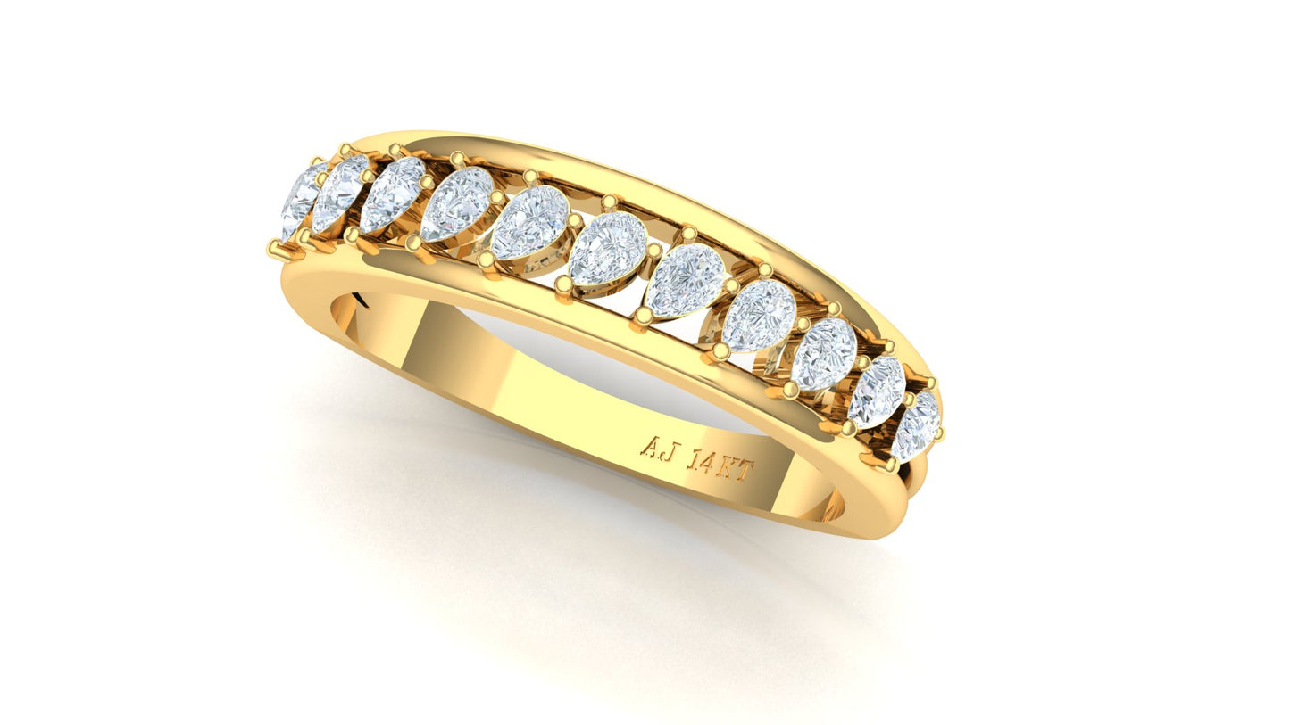 CVD Diamond Five-Row Eternity Band Ring