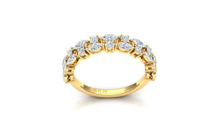 Two-Tone Cluster Diamond Band Ring