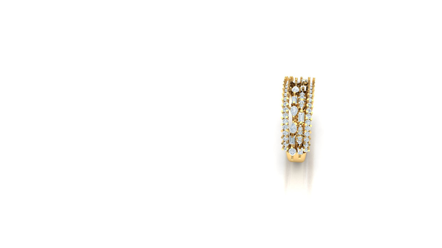 CVD Diamond Wide Channel Bar Statement Ring