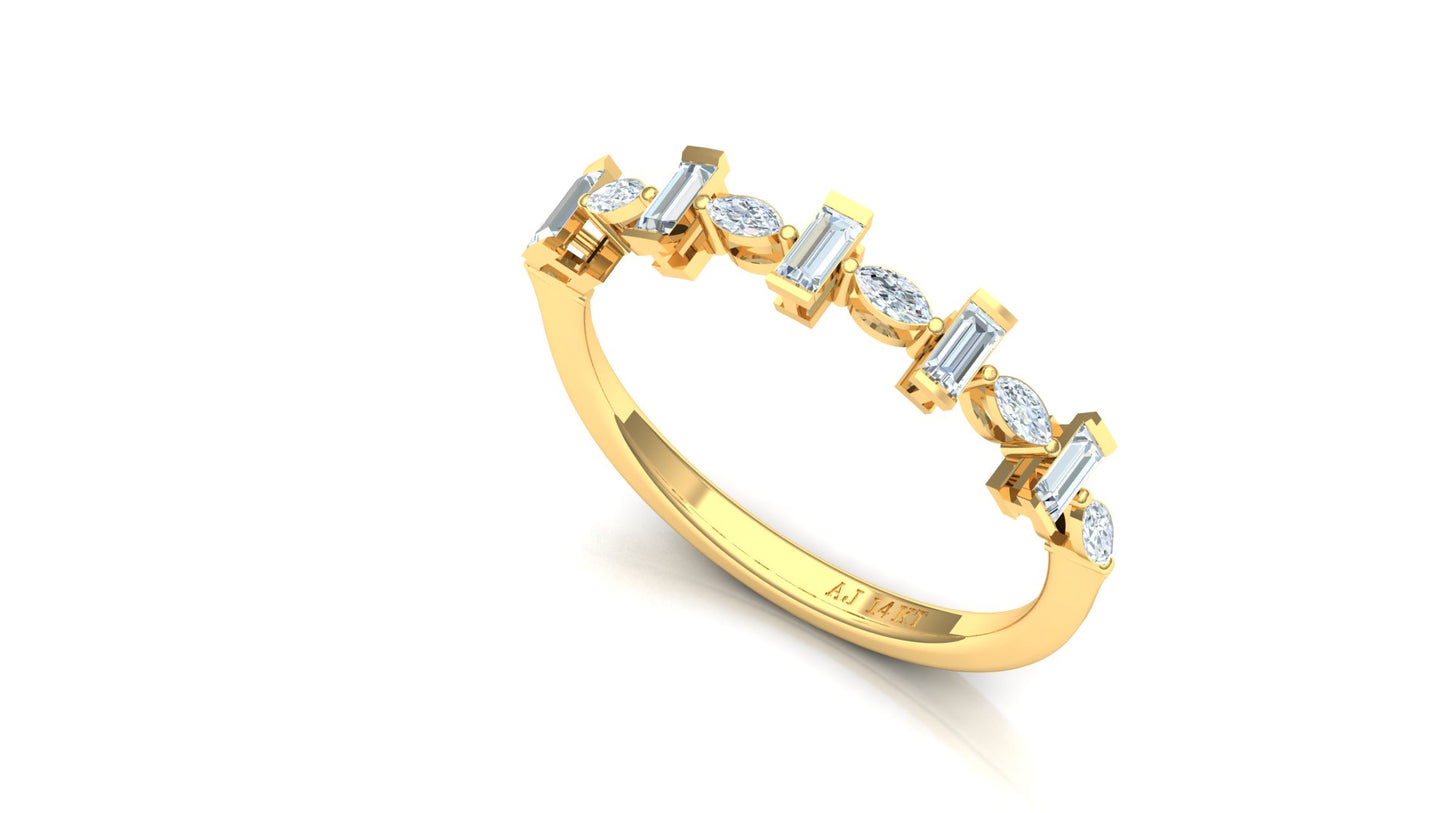 Two-Tone Starburst Petite Diamond Cluster Ring
