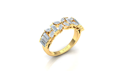Two-Tone High Carat Baguette Diamond Tiered Ring