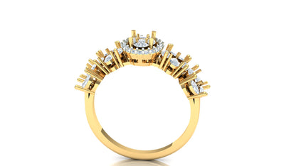 CVD Diamond Five-Stone Look Bar Cluster Ring