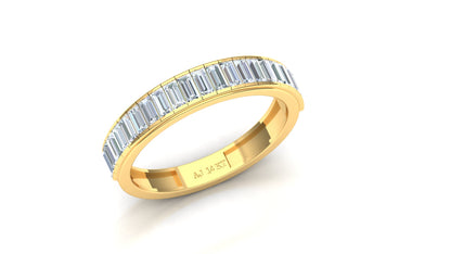 Two-Tone Horizontal Baguette Diamond Full Eternity Band