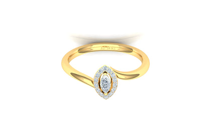 Two-Tone Pave Heart Accented Diamond Ring