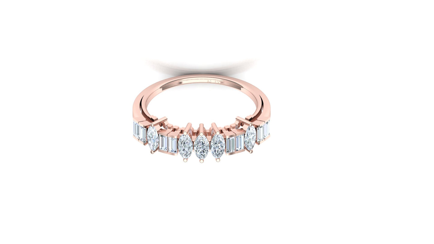 CVD Diamond Three-Row Cluster Ring