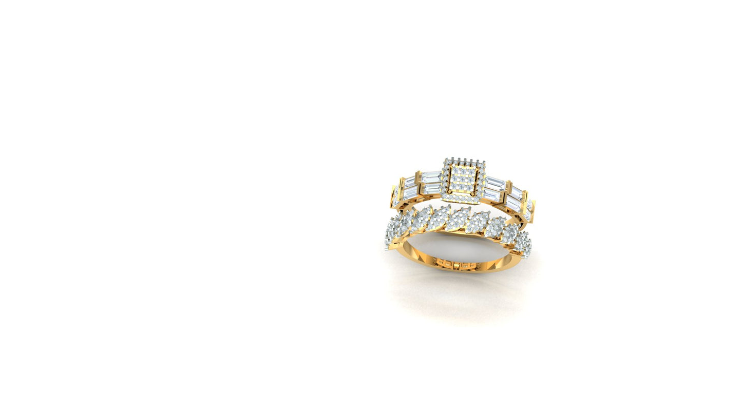 CVD Diamond Wide Tiered Bar Cluster Ring