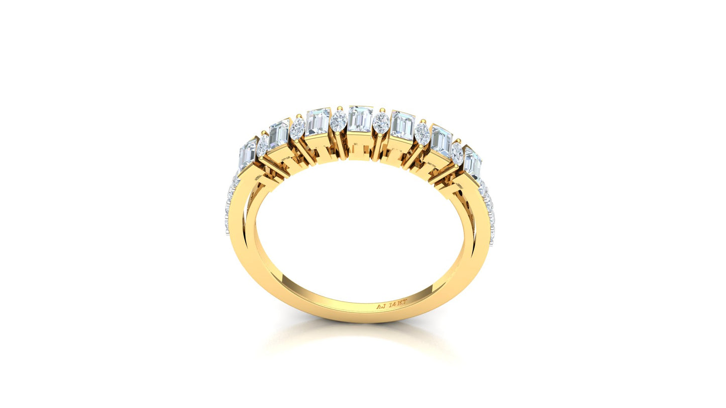 Yellow Gold and Diamond Cluster Flower Ring