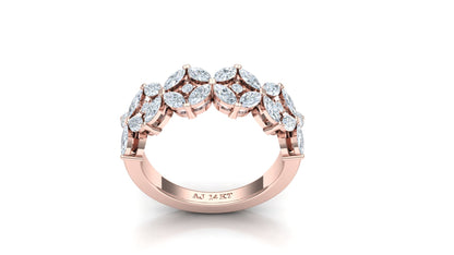 CVD Diamond Floral Cluster Ring in 18K Gold