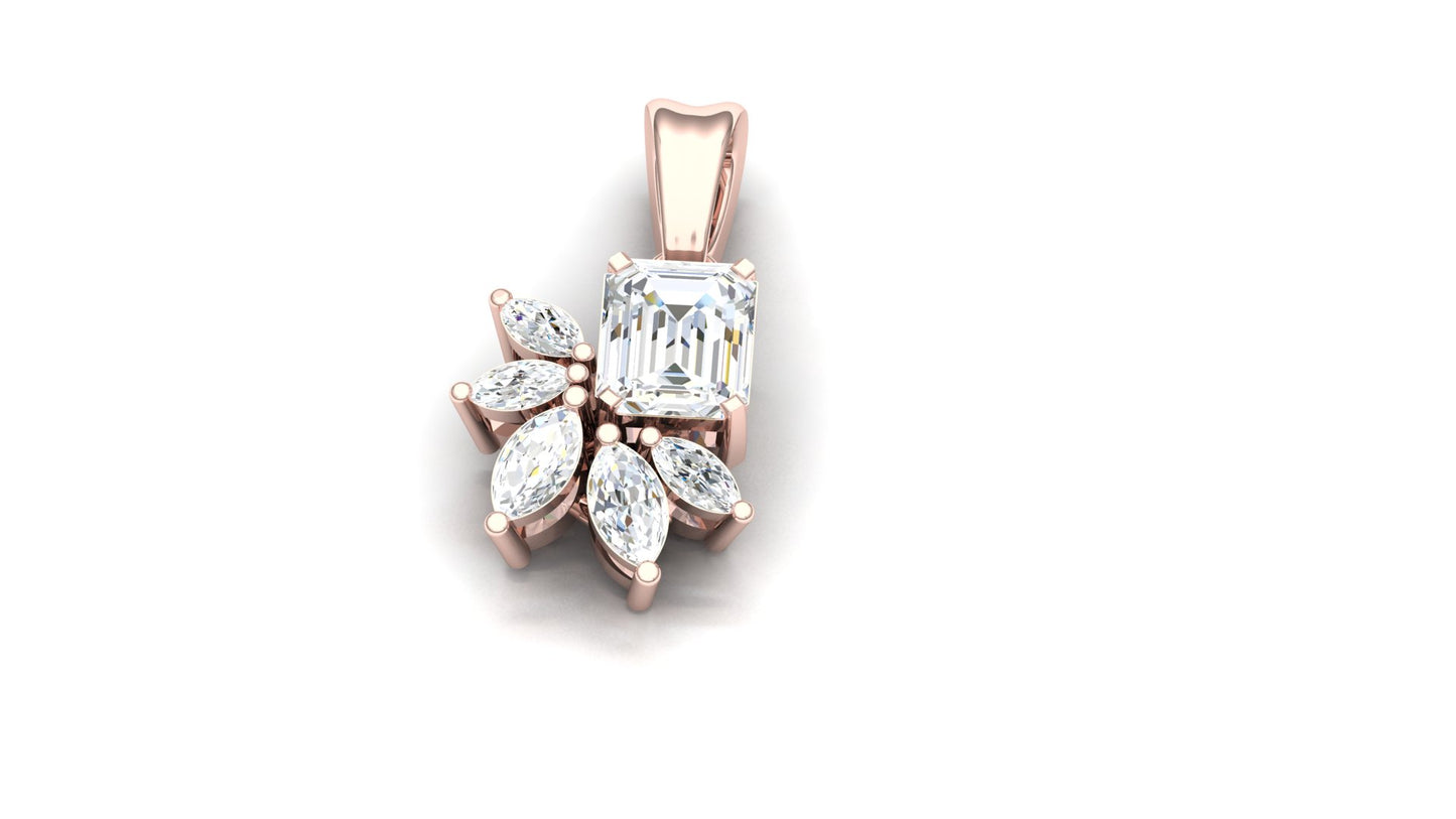 Yellow Gold Multi-Shape Diamond Butterfly/Floral Pendant