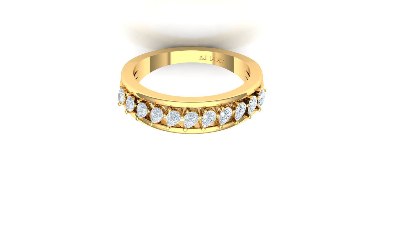 CVD Diamond Five-Row Eternity Band Ring