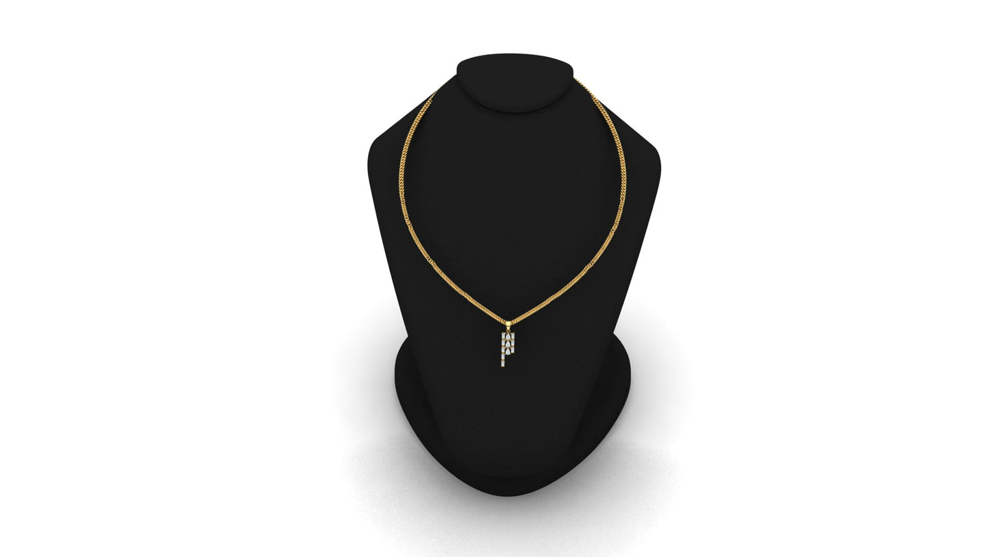 Elegant Cascading Square CVD Diamond Pendant