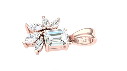 Yellow Gold Multi-Shape Diamond Butterfly/Floral Pendant