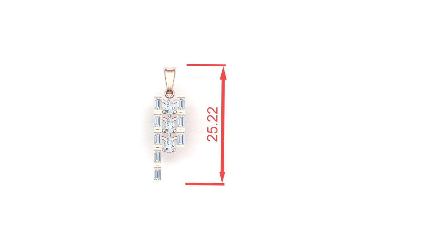 Elegant Cascading Square CVD Diamond Pendant