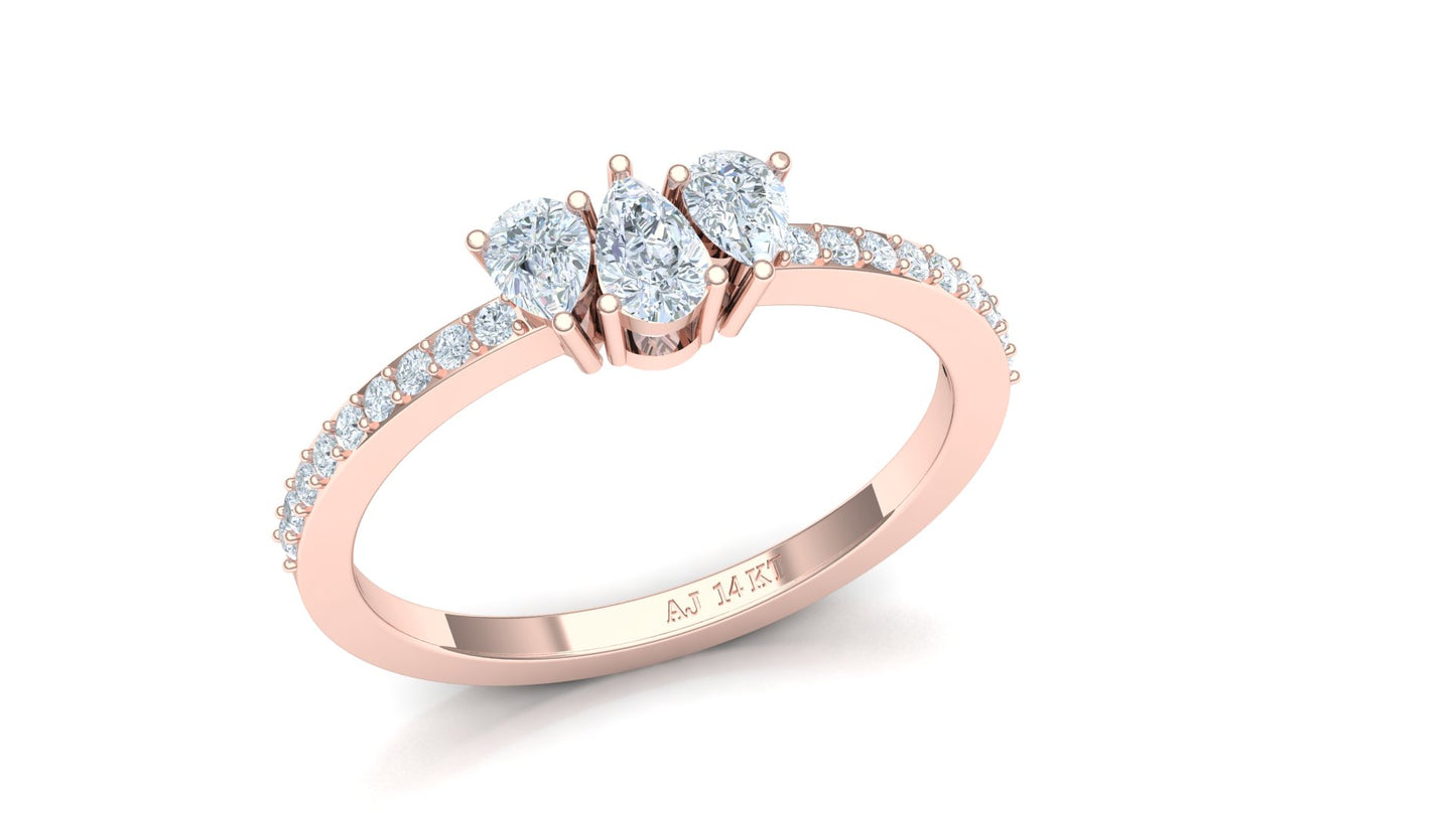 CVD Diamond Floral Cluster Cocktail Ring