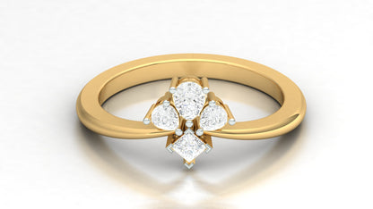 Marquise Cluster CVD Diamond Double-Band Ring