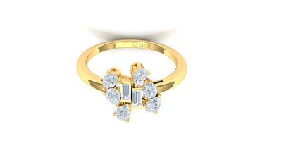Two-Tone Multi-Baguette Cluster Diamond Ring