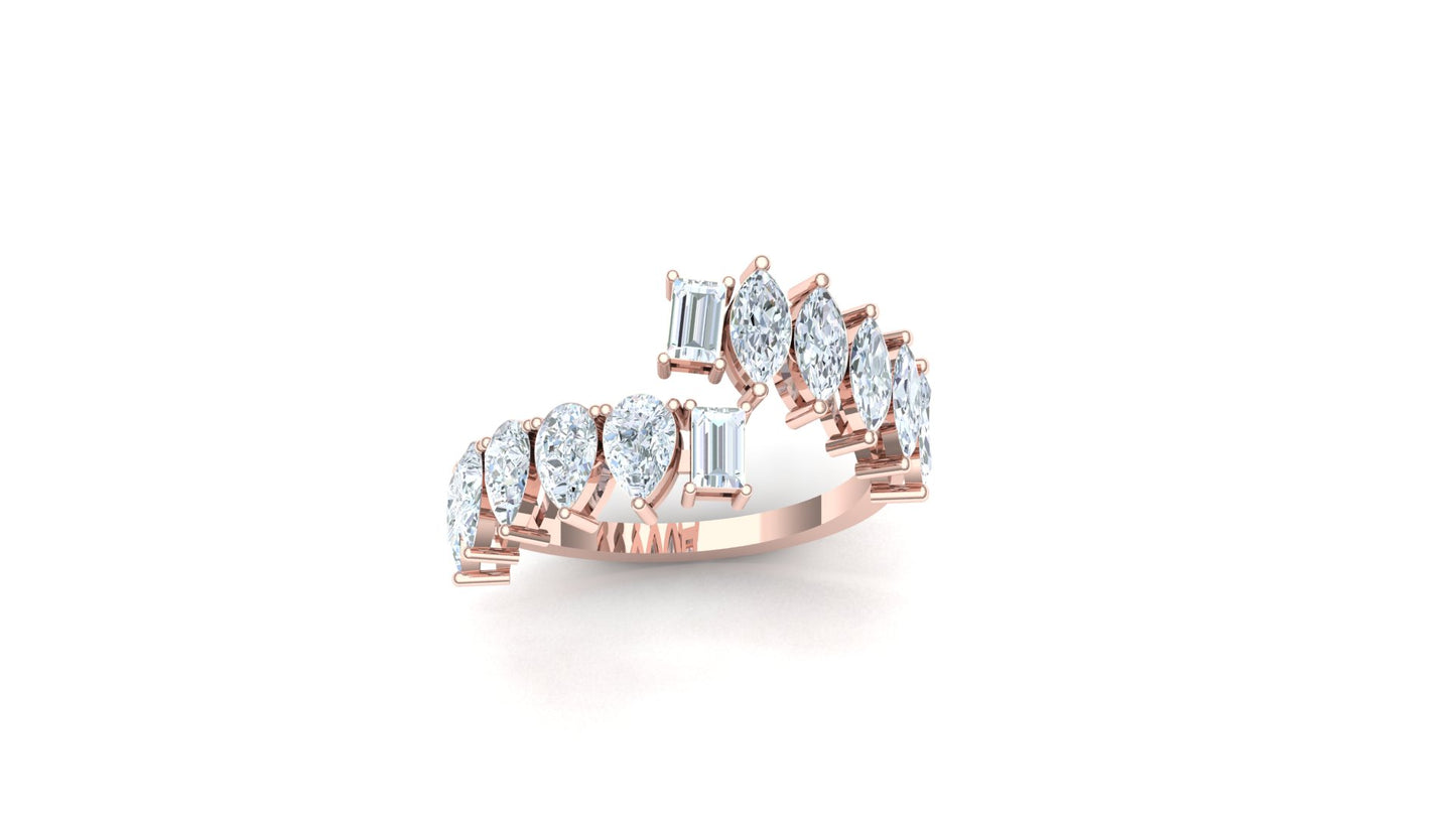 Yellow Gold Double-Row Baguette Diamond Ring